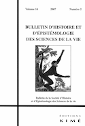 Bulletin d'histoire et d'épistémologie des sciences de la vie, v. 14, no 02